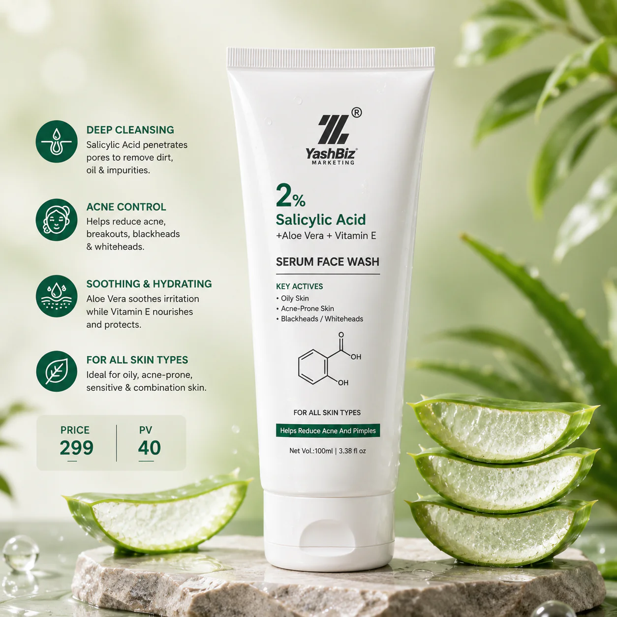 2% Salicylic Acid Serum Face Wash - Image 2