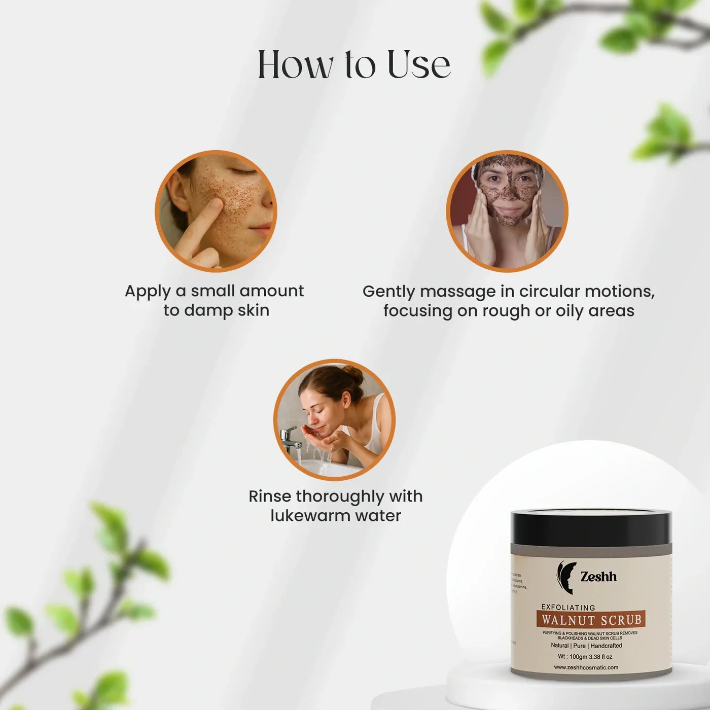 Zeshh Exfoliating Walnut Scrub (100gm) - Image 3