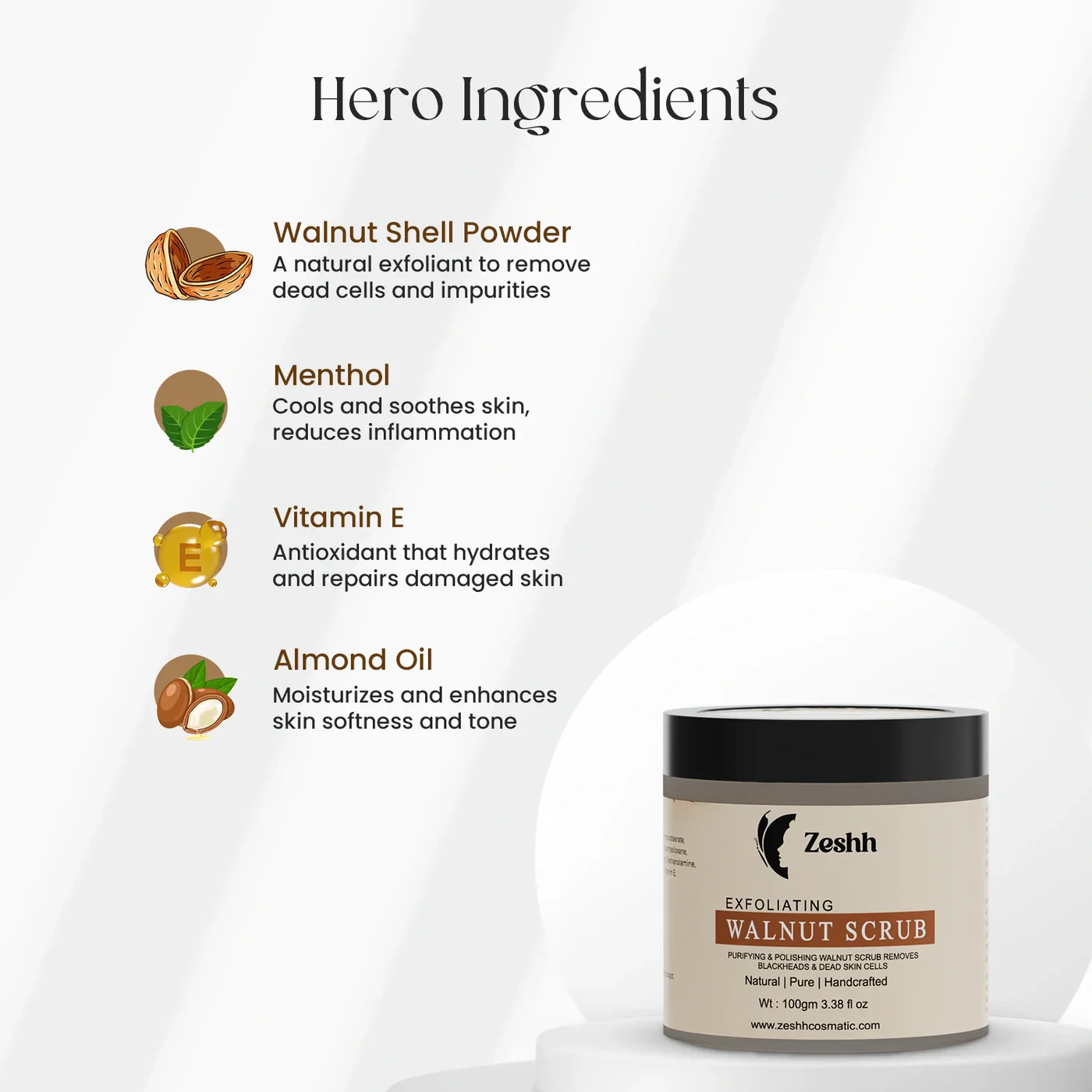 Zeshh Exfoliating Walnut Scrub (100gm) - Image 4