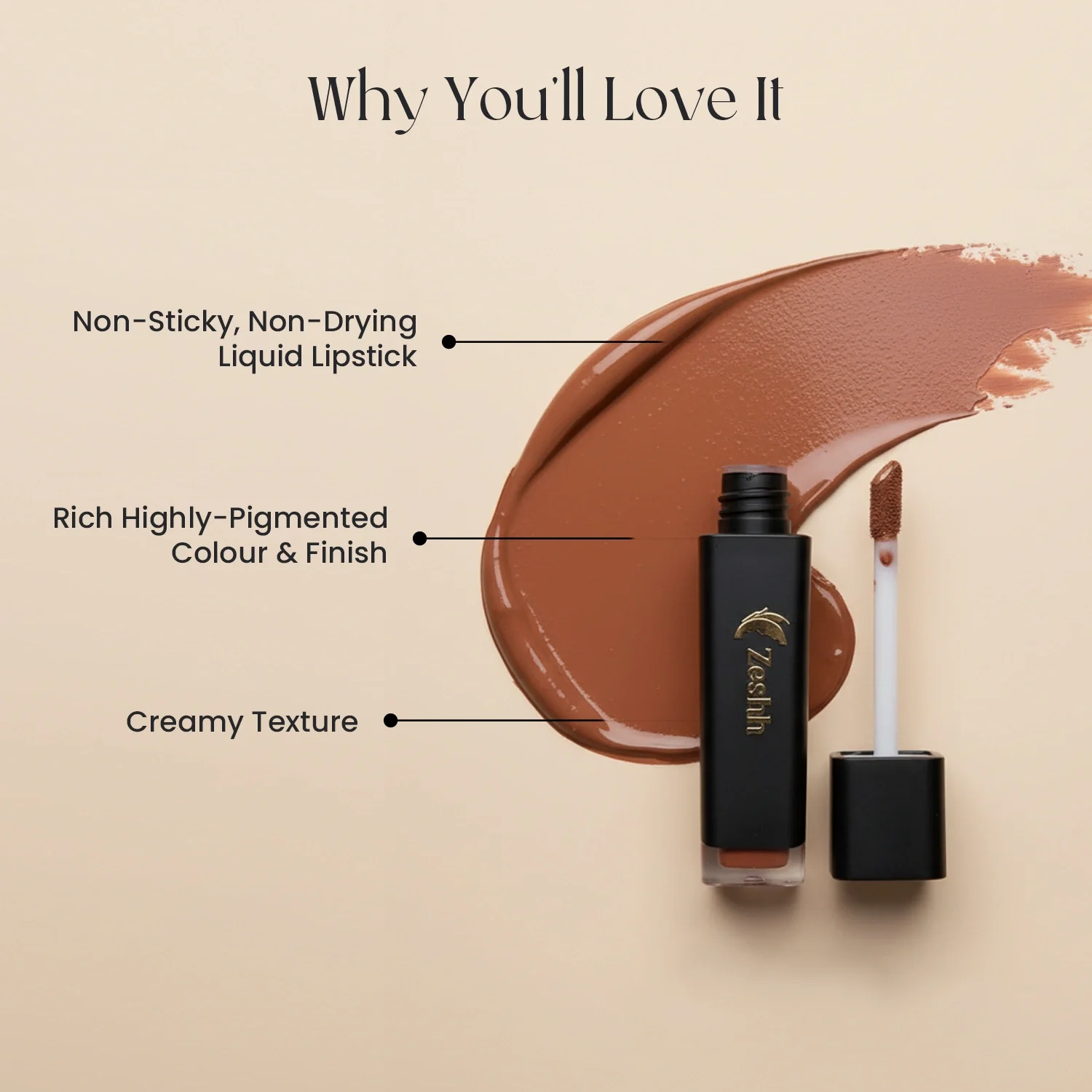 Zeshh Brown Liquid Lipstick - Image 3