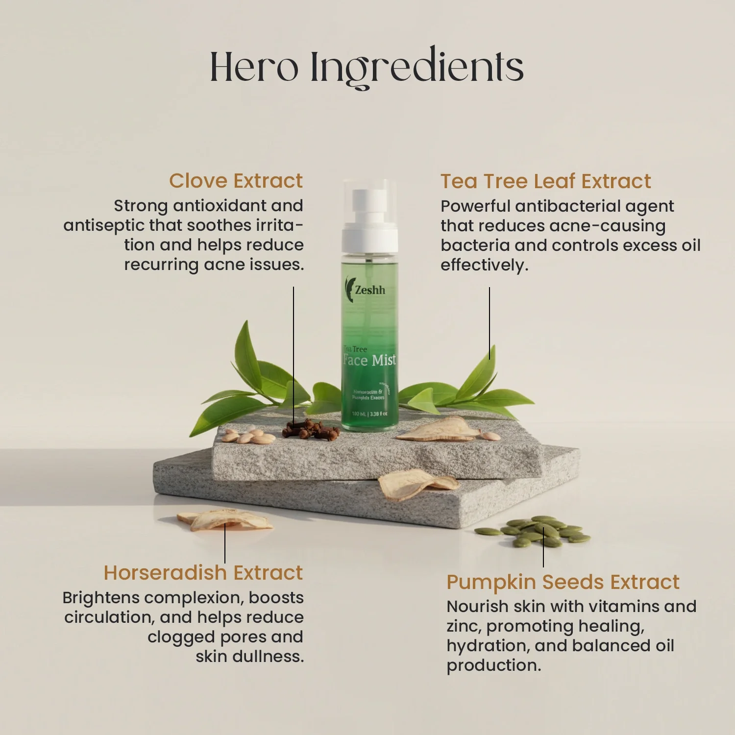 Zeshh Tea Tree Face Mist – Purifying, Oil-Control & Refreshing Hydration for Clear Skin - Image 4